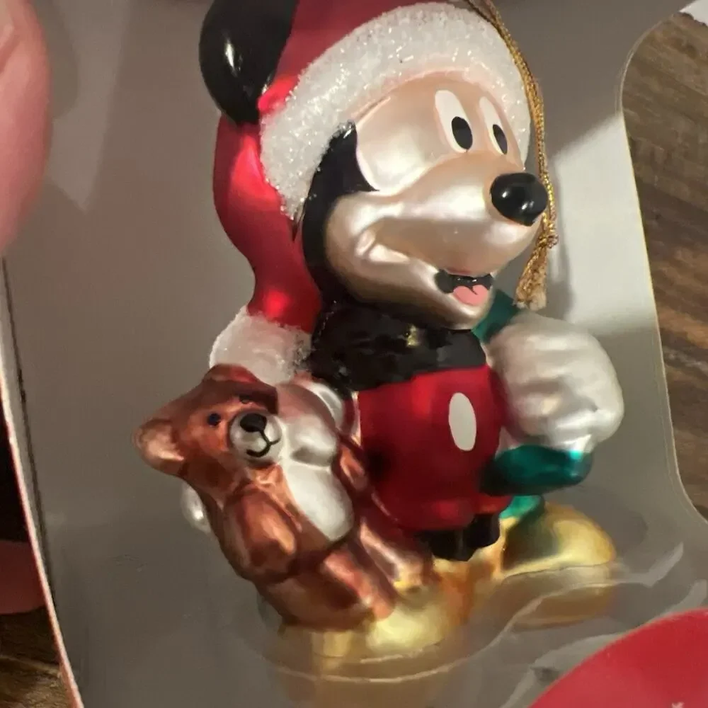 Vintage Disney Ornaments Glass Blown Mickey Mouse Original Box